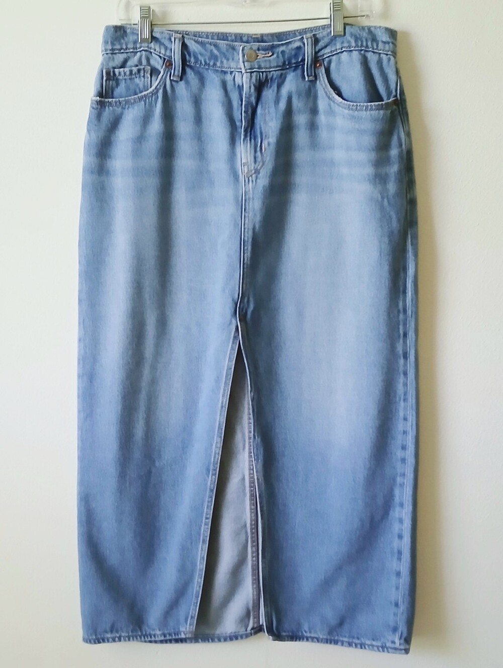 Old Navy Mr Column Slit Denim Skirt Size 8 Mid Rise - Picture 9 of 9
